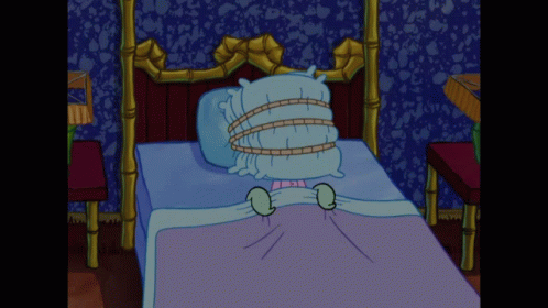 Cartoon Bed With Pillow Tied Around