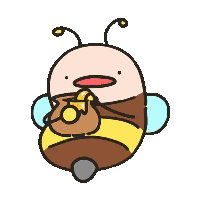 Cartoon Bee Holding Bag of Honey