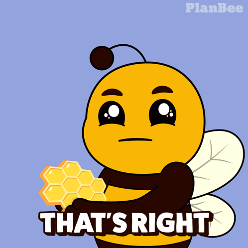 Cartoon Bee Holding Honeycomb That's Right GIF