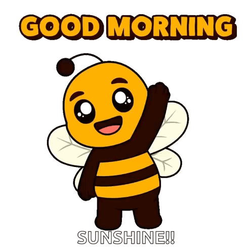 Cartoon Bee Saying Good Morning Sunshine GIF