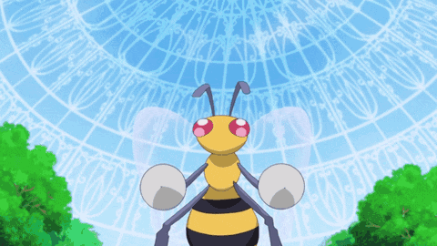 Cartoon Bee With Sharp Wings and Red Eyes
