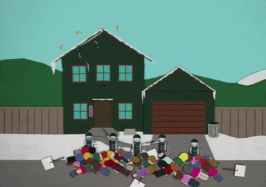 Cartoon Big House Exploding GIF