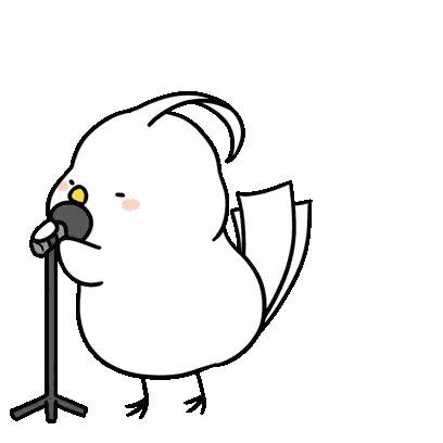 Cartoon Bird Singing Into Microphone