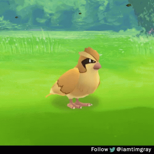 Cartoon Bird Standing Next To Poke Ball GIF