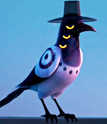 Cartoon Bird Wearing Hat With Three Smiley Faces