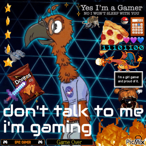 Cartoon Bird With Bag of Doritos Chips