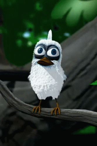 Cartoon Bird With Big Blue Eyes GIF