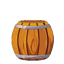 Cartoon Bird With Glasses and Fish on Head in Barrel