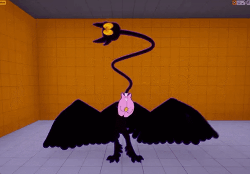 Cartoon Bird With Long Neck and Wings