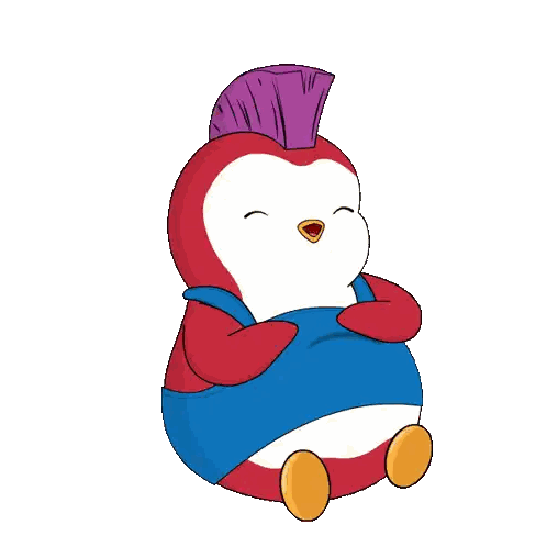 Cartoon Bird with Overalls and Mohawk