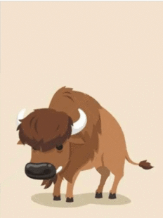 Cartoon Bison Running