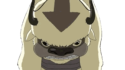 Cartoon Bison With Down Arrow
