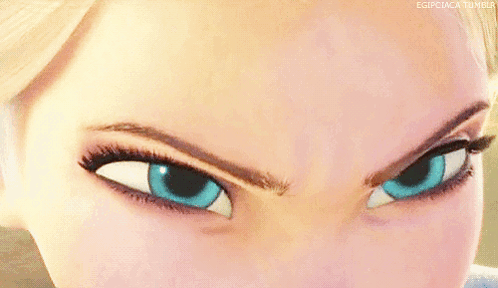 Cartoon Blue Eyes Smirk