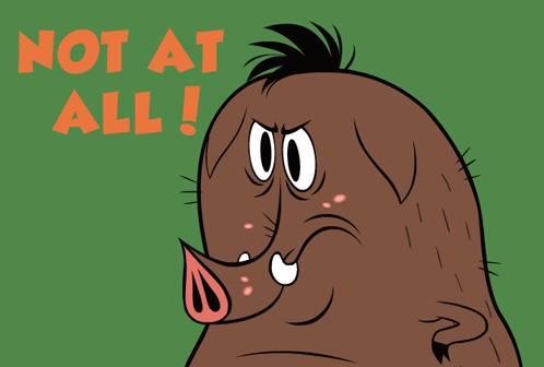 Cartoon Boar Saying Not At All GIF