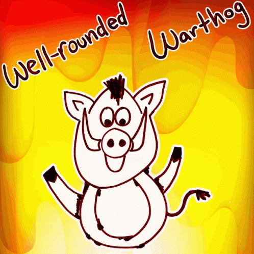 Cartoon Boar Saying Well-Rounded Warthog