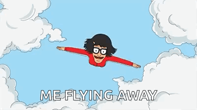 Cartoon Bob's Burgers Character Flying