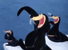 Cartoon Bouncing Seals Group GIF