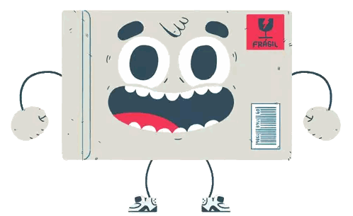 Cartoon Box With Fragile Label