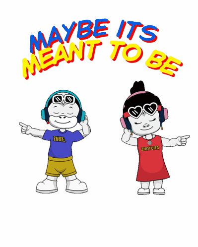 Cartoon Boy and Girl Maybe Its Meant to Be