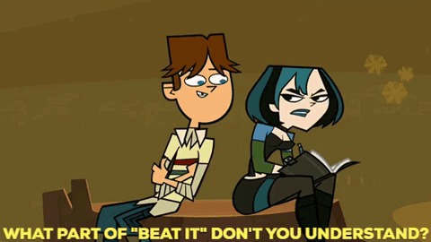 Cartoon Boy and Girl What Part of Beat It