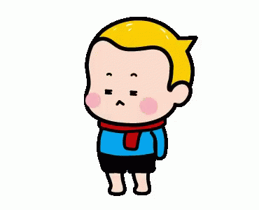 Cartoon Boy Blue Shirt Red Scarf From Behind GIF