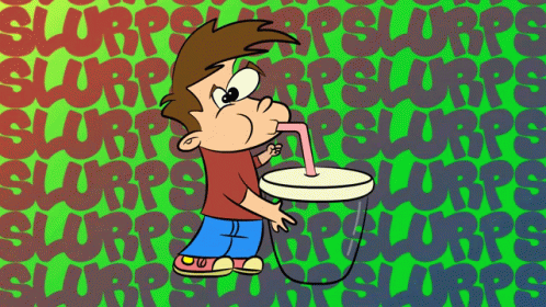 Cartoon Boy Drinking Cup with Straw