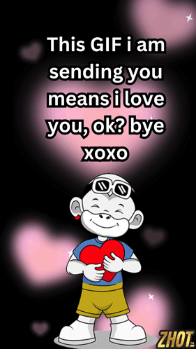 Cartoon Boy Holding Heart Saying I Love You