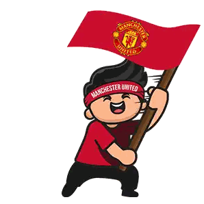 Cartoon Boy Holding Manchester United Flag
