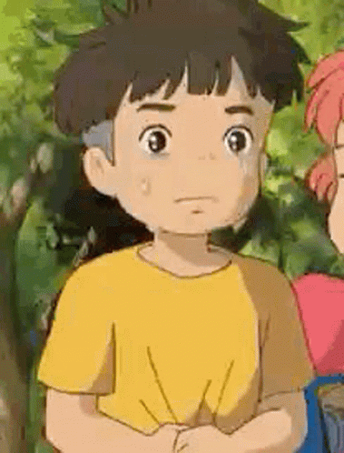 Cartoon Boy In Yellow Shirt Next To Girl GIF