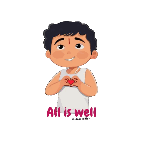 Cartoon Boy Making Heart All Is Well