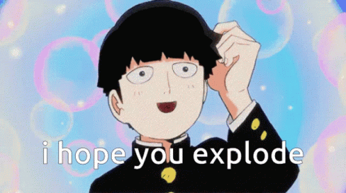 Cartoon Boy Saying I Hope You Explode