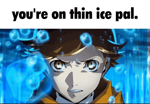 Cartoon Boy Saying You Re On Thin Ice Pal