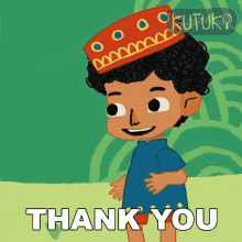 Cartoon Boy Tipped Hat Thank You So Much GIF