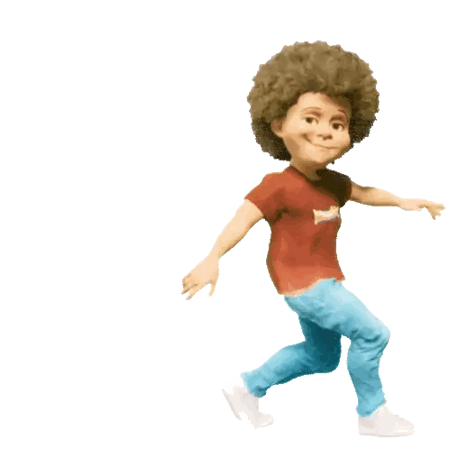 Cartoon Boy with Afro and Snoopy Shirt