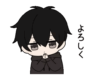 Cartoon Boy with Black Hair and Chinese Writing