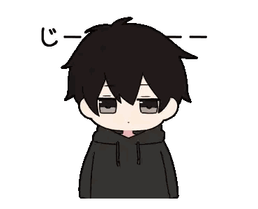 Cartoon Boy with Black Hair
