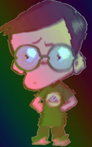 Cartoon Boy With Glasses and Green Shirt Letter Z