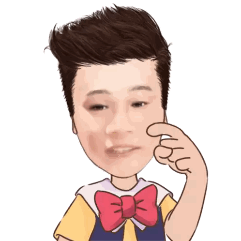 Cartoon Boy with Long Nose and Bow Tie
