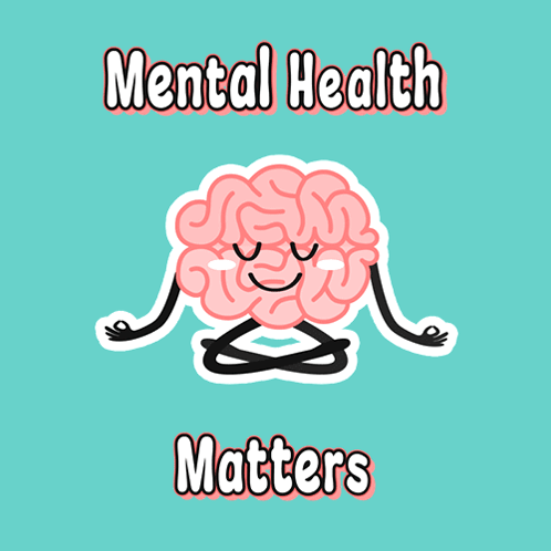 Cartoon Brain Meditating Mental Health Matters GIF