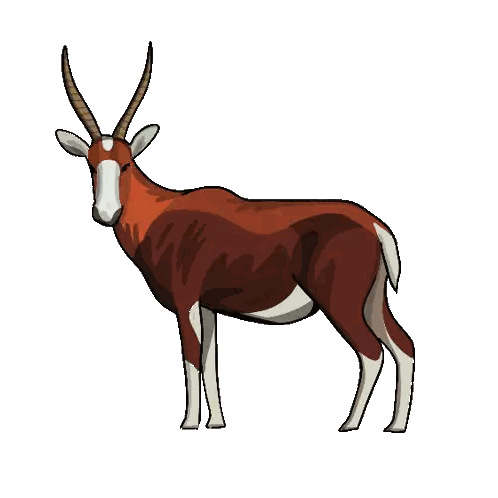Cartoon Brown and White Antelope