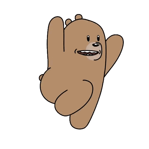 Cartoon Brown Bear Waving and Smiling