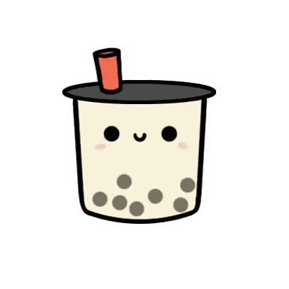 Cartoon Bubble Tea Cup With Straw And Smile