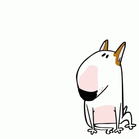 Cartoon Bull Terrier With Thought Bubble