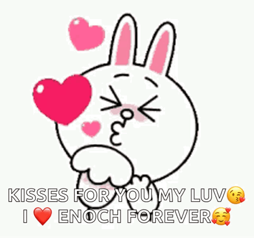 Cartoon Bunny Blowing Heart Kisses For You GIF
