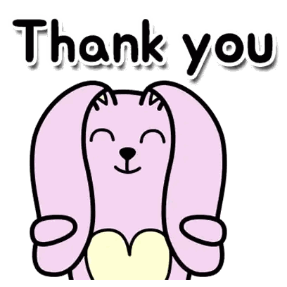 Cartoon Bunny Covering Face Saying Thank You