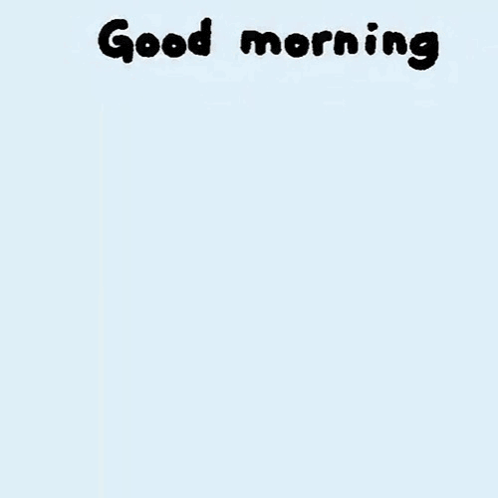 Cartoon Bunny Good Morning With Sun And Clouds GIF