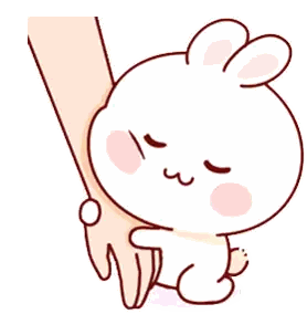 Cartoon Bunny Held by Hand Eyes Closed