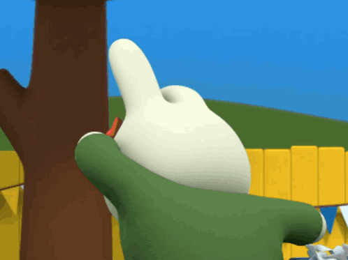 Cartoon Bunny Holding Flowers