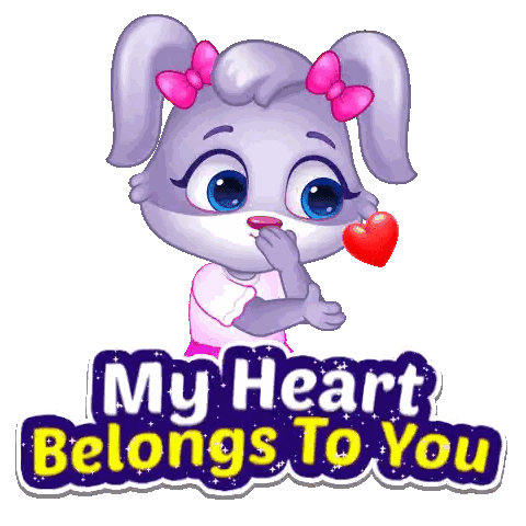 Cartoon Bunny Holding Heart My Heart Belongs To You