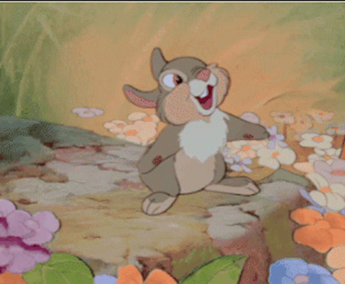 Cartoon Bunny Laying on Back lllooolll